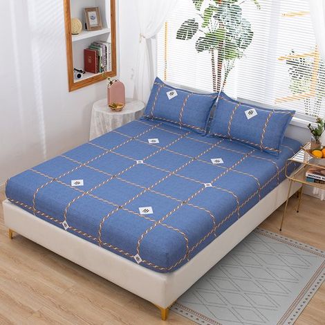 Drap-housse extensible - 200x220 cm - 27 cm de large - Polyester - Élastique tout autour - O (1/4)