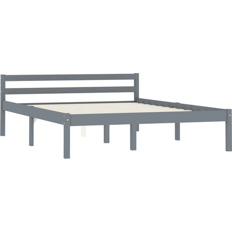 Maison Exclusive - Massivholzbett Grau Kiefer 120x200 cm