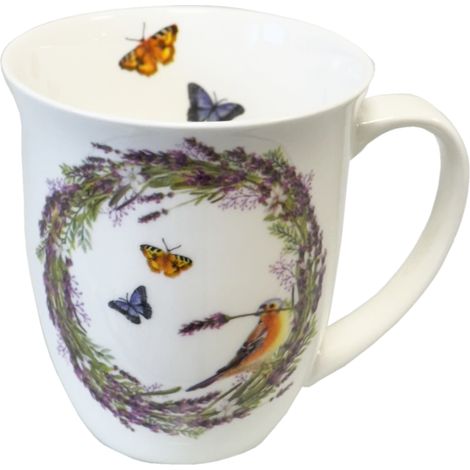 Tasse en Porcelaine Fine Pinson et papillons (1/2)