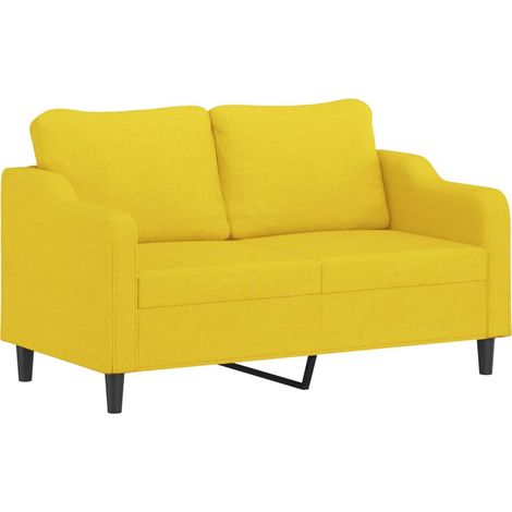 Canapé à 2 places,Sofa pour Salon,Banquette Jaune clair 140 cm Tissu CFW172002 (1/5)