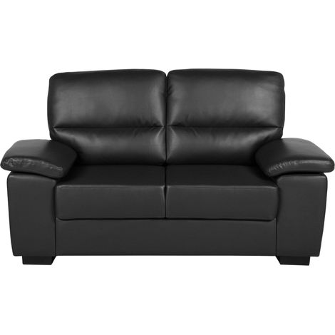 Sofa 2 Seater VOGAR Faux Leather Black (1/5)