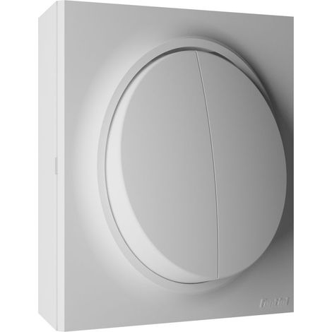 Interrupteur double va et vient saillie blanc brillant RAL 9003 – Installation en apparent ou encastré – Puissance 2700W – Dimensions 15,6 x 7,8 x 2,6 cm – Fontini (1/5)