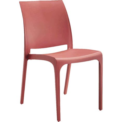 Sedia da Giardino Volga 46x54x80 h cm in Polipropilene Rosso (1/3)