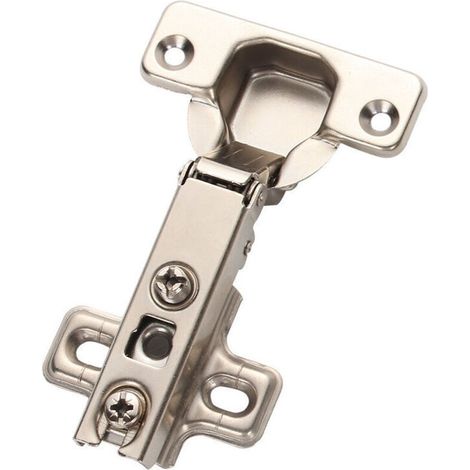 Charnières de porte de cuisine argentées, à recouvrement total, angle de 110°, lot de 2 (62 x 102 mm), avec mécanisme de fermeture automatique. (1/3)