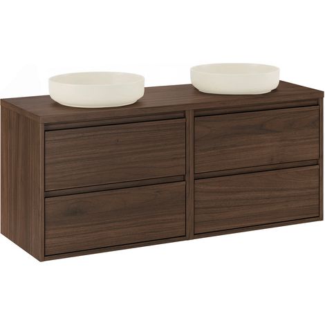 Meuble double vasque 120cm Edmé Bois foncé (1/5)