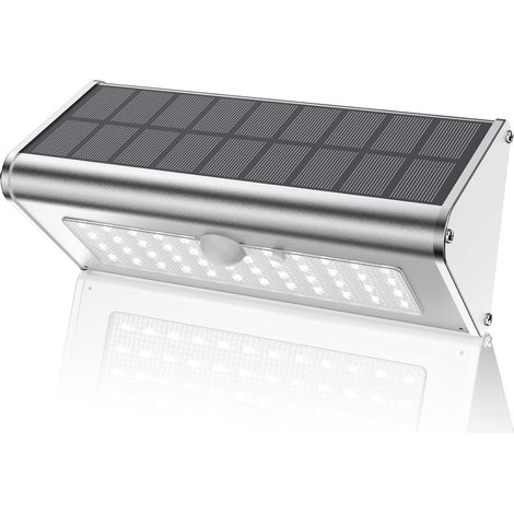 Superhelle Solar-Außenleuchte, IP65 wasserdicht, 1100 Lumen, kabellose LED-Bewegungsmelderleuchte, Aluminium-Metallgehäuse, Sicherheitsleuchten, Flutlicht-Wandleuchten, 1 Stück (Tageslicht)