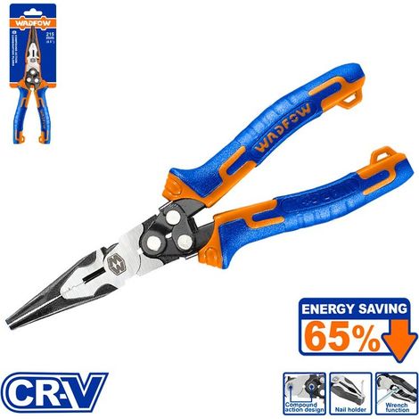 Alicate Combinado Multifunción Punta Larga 215 mm Marca Wadfow (1/3)