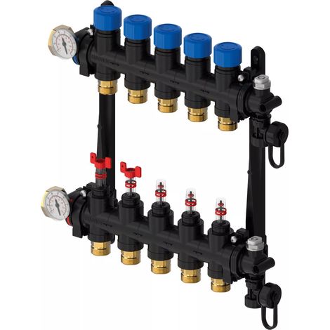 Uponor Vario M Verteiler mit Durchflussmesser FM 7X G3/4 Euro, 1085949