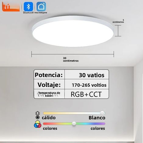 (30W Blanc) Plafonnier LED intelligent, équipé d'une télécommande graffiti et d'une application, RGB dimmable, prend en charge Bluetooth et WiFi. (1/5)