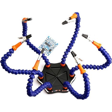 Support multifonctionnel, support mains libres pour l'électronique et les travaux de soudage Bras de suspension flexible à 6 bras, noir