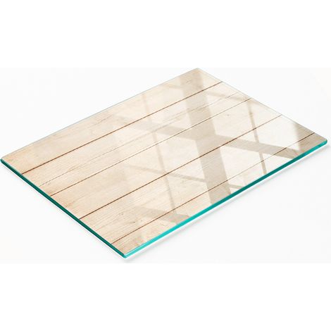 Tavoletta decorativa multifunzionale da cucina in vetro temperato e legno, 80x52 cm (1/5)