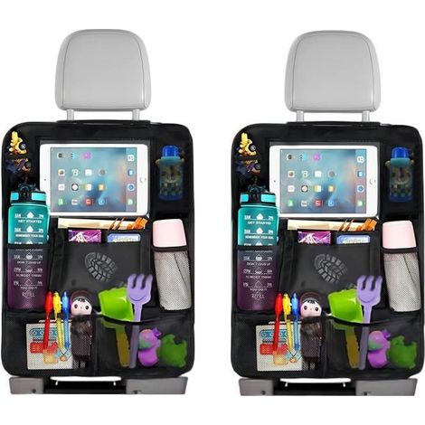 Organisateur Voiture Enfant, 2Pcs Organisateur de Voiture, Rangement Auto Accessoire Interieur, 10 Poches Dossier de Voiture (1/4)