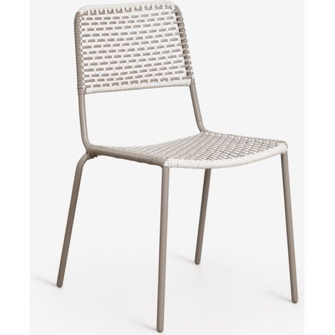Set di 2 sedie da giardino impilabili in acciaio e rattan sintetico Veyra SKLUM            