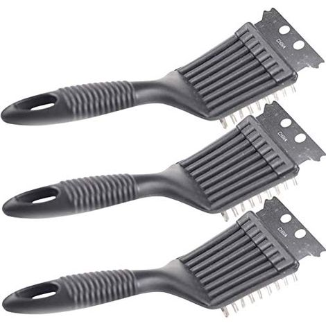Set mit 3 Grillbürsten aus Edelstahl