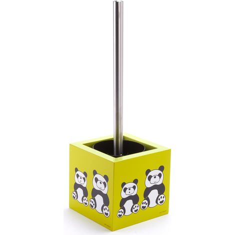 Brosse Wc avec support MDF & Acier Inox Carré Panda MSV (1/4)