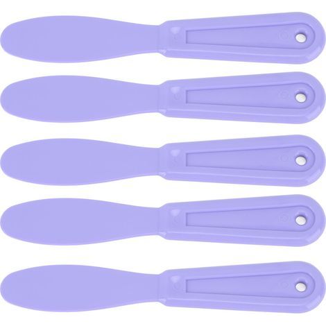 5 spatules dentaires en plastique violet pour mélanger plâtre et alginate (1/5)