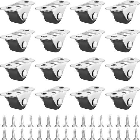 16 PcsRoulettes pour Meubles Lourds, 16 mm Mini Roulettes Pivotantes pour Meubles, Petite Roulette Meuble, Roulettes en Caoutchouc à 360 Degrés pour Boîtes Petits électroménagers, avec 32 Vis (1/5)