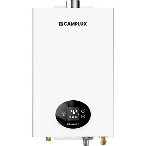 CAMPLUX Chauffe-eau à gaz instantané à régulation électronique, Chauffe-eau à gaz intérieur 12L - GX318LP - Butane (28-30 mbar)/ Propane (37 mbar)