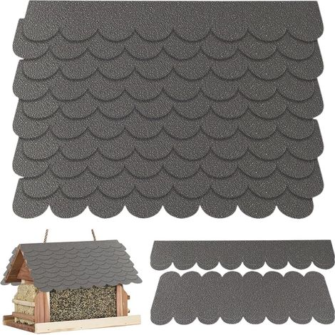 21 Pièces Mini Bardeaux de Toit Autoadhésifs en Écailles Toit pour Nichoir Feutre Toiture Autocollant Bardeau Bitume Bardeaux de Toiture Imperméables (1/5)