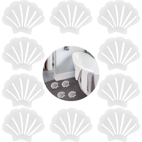 Sollbry 20 pegatinas antideslizantes para bañera, tiras adhesivas transparentes con forma de concha para ducha. (1/5)