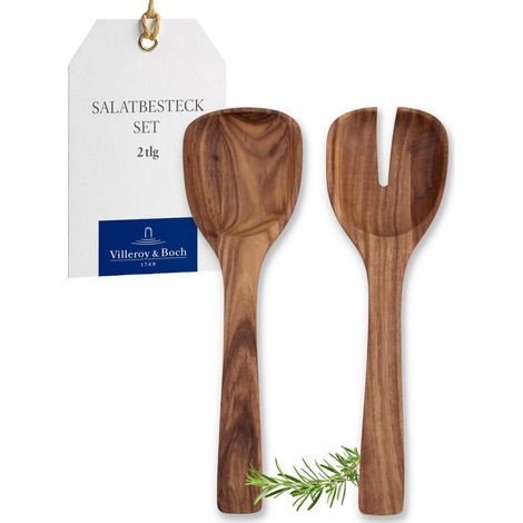 Couverts à salade, 2 pièces, Bois, Brun (1/5)