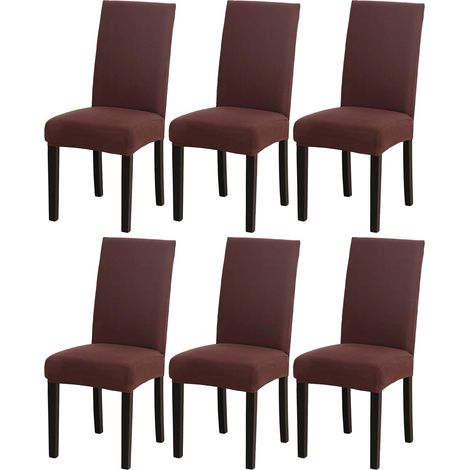 Set of 6 stretchable dining chair covers - Home decor - For weddings, banquets, parties, Christmas, birthdays - Cafe (1/5)