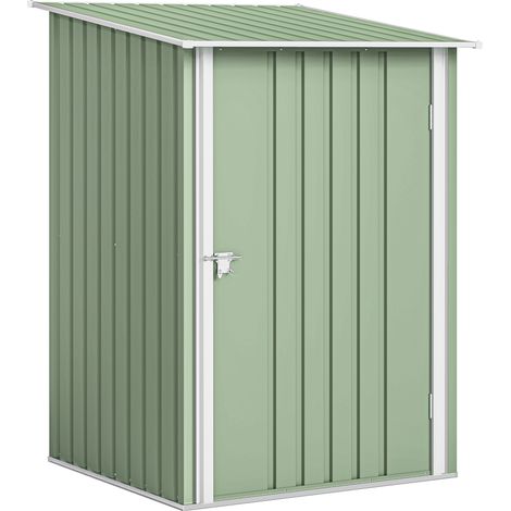Casetta da Giardino Porta Attrezzi in Acciaio Galvanizzato con Porta, 100x104x160 cm, Verde Chiaro