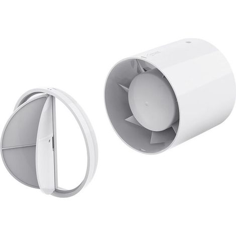 Ventilador de conducto de flujo mixto silencioso de 100 mm y 12 W de bajo consumo para baños, conductos de ventilación, invernaderos y tiendas de campaña. (1/5)