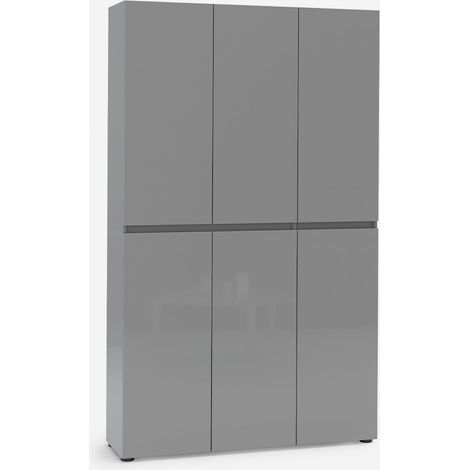 Zapatero XL de 6 puertas con 10+10 estantes Mister - Gris (1/5)