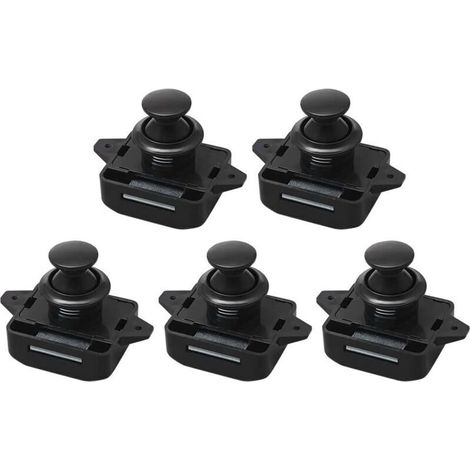 Push Button Latch, Pack of 10 Push Button Lock Cabinet Latch Keyless, Push Button Latch Adjustment 15-18mm Thickness Boat Van Yacht (1/4)