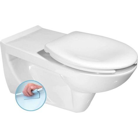 Cuvette de WC suspendue HANDICAP, allongée, Rimless, 37,5x73cm, blanche (1/3)