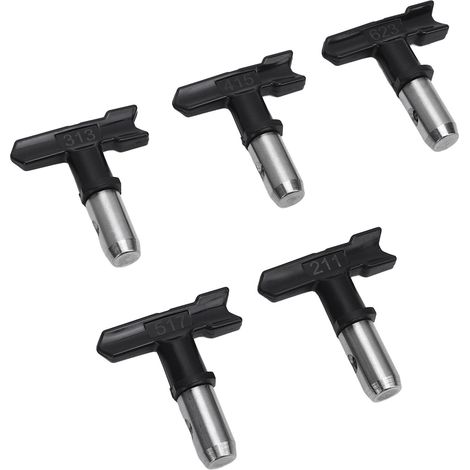 Kit buses airless 211 313 415 517 623 avec 5 filtres, buses pulvérisateur peinture inox ABS noir (1/5)
