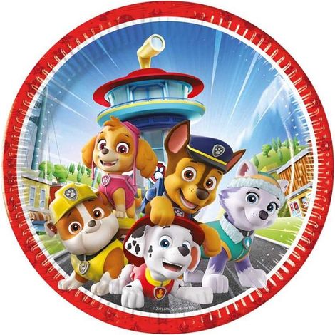Piatti di carta Paw Patrol, 8 pezzi