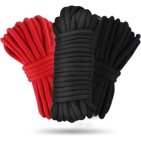 Corde Coton - 3 Pièces - 6 mm x 3 m - Douce et Sans Irritation - Polyvalente pour Loisirs Créatifs, Emballage, Ateliers Manuels et Jeux