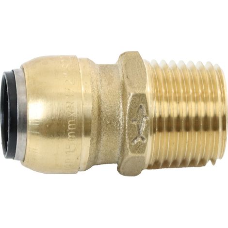 ELMAG Einschraub-Steckverbinder Messing SharkBite für Rohr 15 mm und 1/2 (1/2)