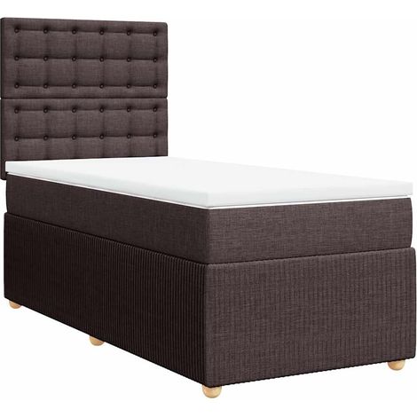 Maison Exclusive - Sommier à lattes de lit avec matelas Marron foncé 90x190 cm (1/5)