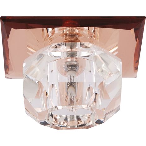 MIRA D BROWN HL800 - Spot Plafonnier Verre Marron - G4 - 12V - 20W - 85x85mm (1/2)