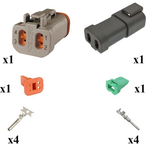 Kit connettore serie DT maschio femmina 4 vie E003