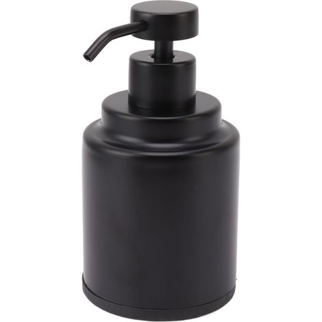 Dispensador de jabón de acero inoxidable negro, 300 ml, bomba manual, para champú, gel de ducha, loción, cocina, baño, duradero, fácil de limpiar. (1/5)
