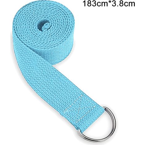 Sangle De Yoga - 183 X 3 8 Cm - Boucle Metal D-Ring Ajustable - Coton Polyester - Pour Etirements Fitness Et Therapie Physique - 1 Piece (1/5)