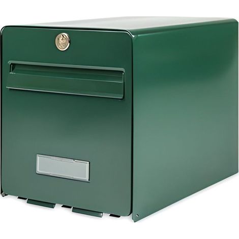Boîte aux lettres Favor en acier galvanisé – 1 porte – Vert – Barillet la poste – Résistante à l'effraction jusqu'à 15 kg – Ouverture verticale – Burg Wachter