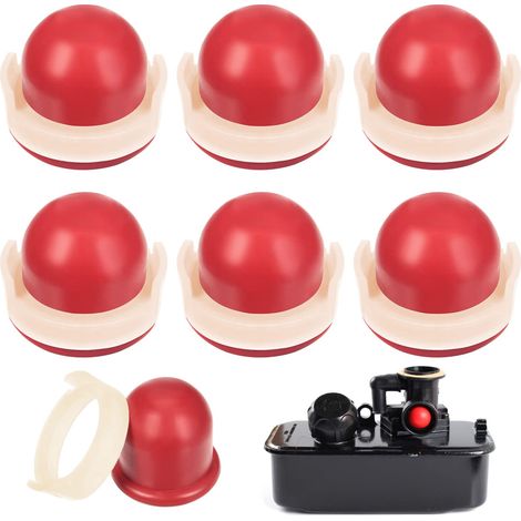 Lot de 6 ampoules d'amorçage pour carburateur, pompe d'amorçage avec anneaux, ampoule d'amorçage rouge, piston d'amorçage pompe d'amorçage carburateur pour tondeuse à gazon, tronçonneuse (1/5)
