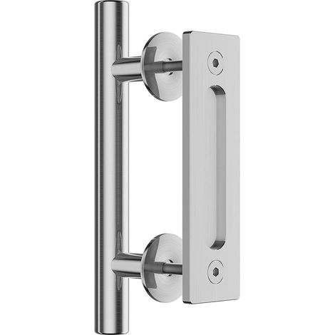 24cm Poignée de Porte Interieur Coulissante en Acier Inoxydable Poignée Porte Coulissante Grange