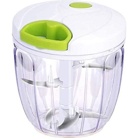 Manual food chopper, quick-release manual vegetable chopper (3 cups) for onions/garlic/herbs/meats/salad (1/5)