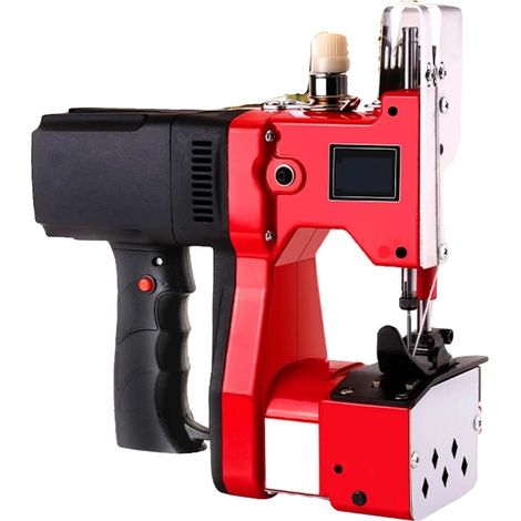 Máquina de coser eléctrica, funcionamiento de alta velocidad, diseño portátil, color rojo. (1/5)