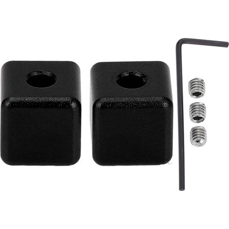 Set mit 2 quadratischen Kabelendkappen aus Aluminiumlegierung für Fahrradbrems- und Schaltzüge, schwarz. (1/5)