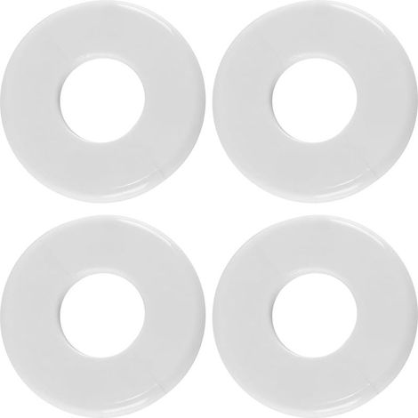 Set mit 4 Rosetten für Poolleitern, Abdecklöcher, Leiterringe, Poolgeländerteile (weiß) (1/5)