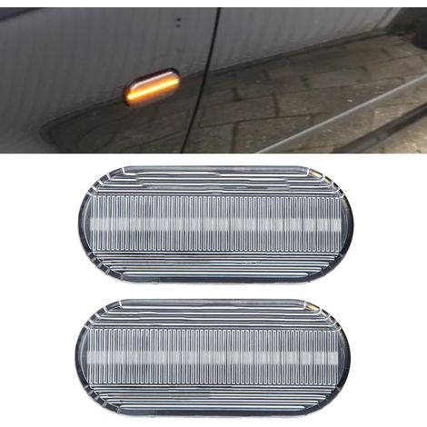 Sequentieller Blinker Ford Focus MK2 2004.11-2007.03, Paar 12V Seitenleuchten, 18 LED 3200K, dynamischer bernsteinweißer Blinker, 2-teiliges Set kompatibel vorne. (1/5)