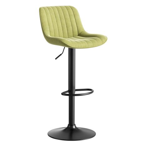 Lot de 4 tabourets de bar pivotants verts — Revêtus de velours, réglables en hauteur et pivotant à 360° adaptés aux espaces repas.