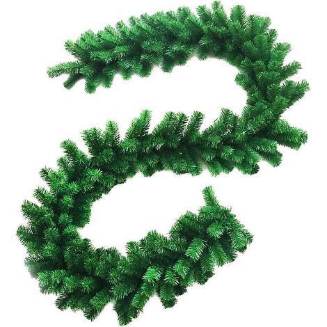 Couronne de Noël artificielle suspendue en rotin vert (1/5)